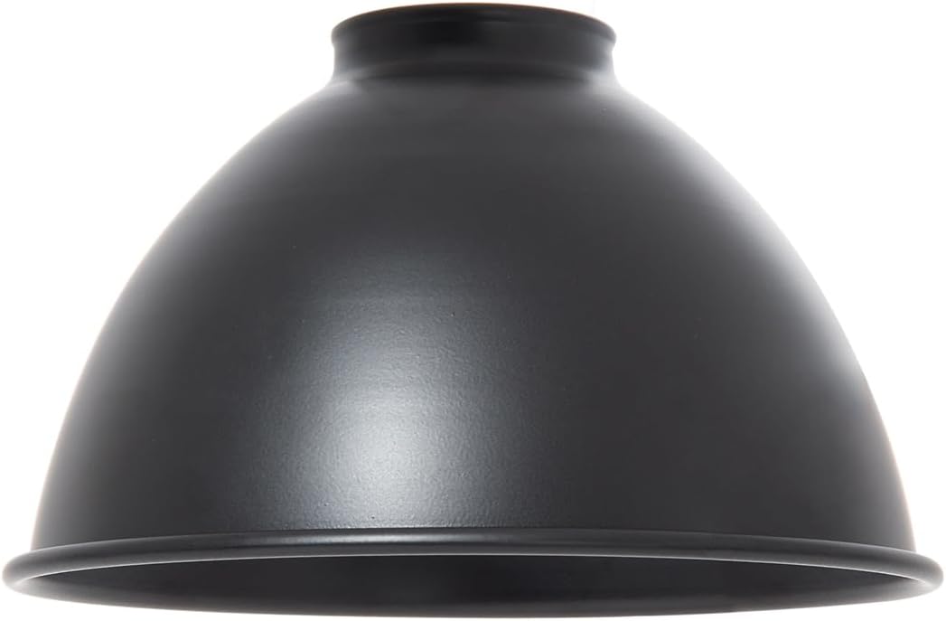 B&P Lamp Sombras de cúpula de metal de estilo industrial (negro