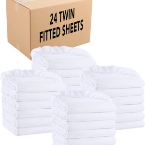 Arkwright Sábanas bajeras de microfibra a granel  (caja de 24) hilos de dobladillo codificado por colores, suministros esenciales para anfitriones Arkwright Sábanas bajeras de microfibra a granel  (caja de 24) hilos de dobladillo codificado por colores, suministros esenciales para anfitriones