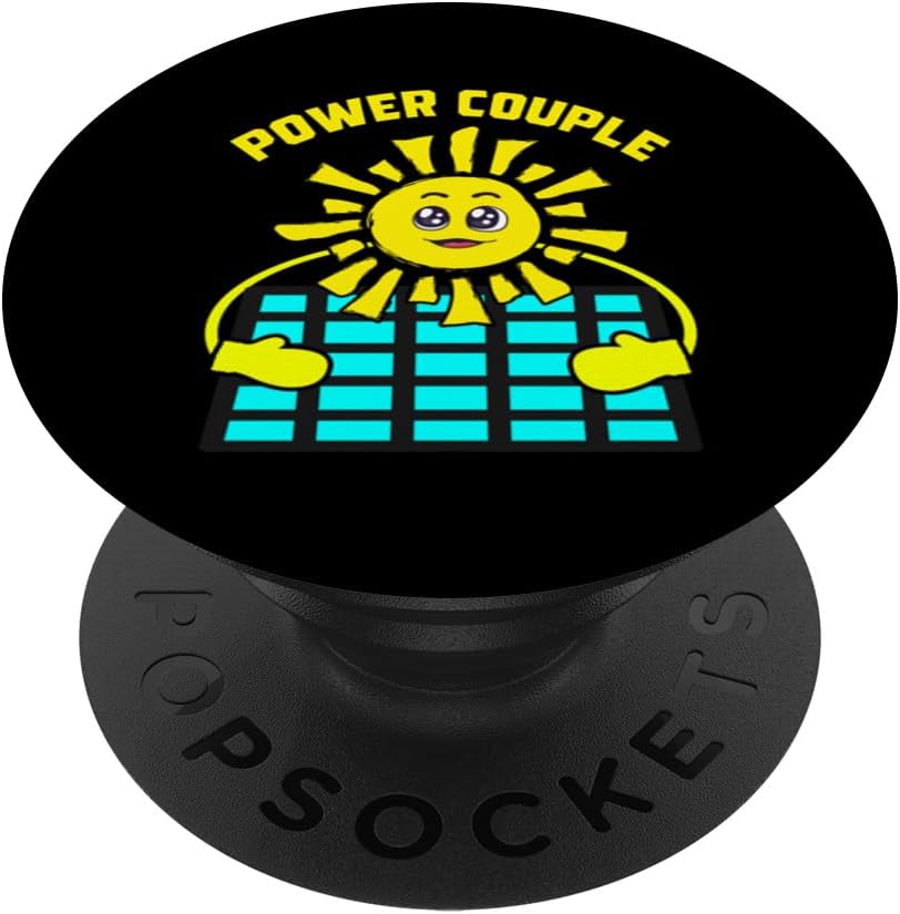 Power Couple Sun and Solar Panel Energy PopSockets Swappable PopGrip