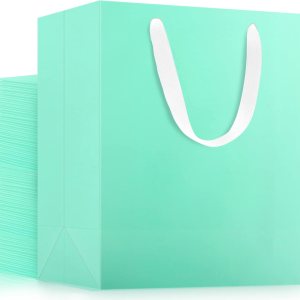 EUSOAR Bolsas grandes azules para envolver regalo, paquete de 50 bolsas de compras de 9.8 x 5.1 x 12.6 pulgadas con asas a granel, bolsas de EUSOAR Bolsas grandes azules para envolver regalo, paquete de 50 bolsas de compras de 9.8 x 5.1 x 12.6 pulgadas con asas a granel, bolsas de