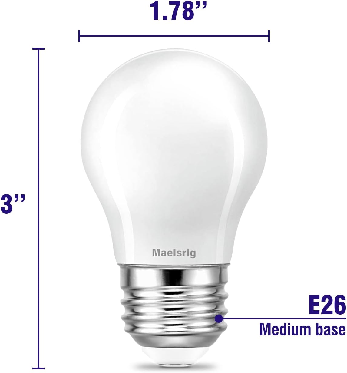 Bombillas LED equivalentes a 15-25 W, regulables, blanco suave de 2700 K, base media E26, bombillas LED de bajo vatio, 2 W, 200 lm, A15 esmerilado,
