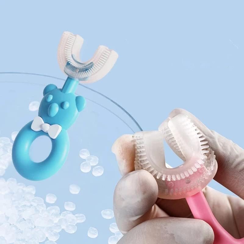 Soft Little Bear – Cepillo de dientes oral en forma de U para niños con dientes frágiles (2 a 6 años, rosa)