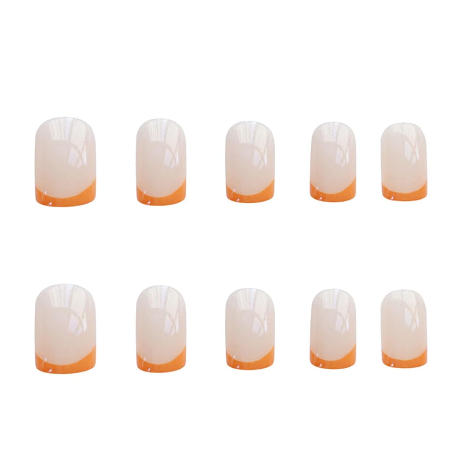 DANMANR Uñas postizas cuadradas a presión, uñas postizas cortas de acrílico francés, de cobertura completa, para mujeres y niñas, 24 unidades