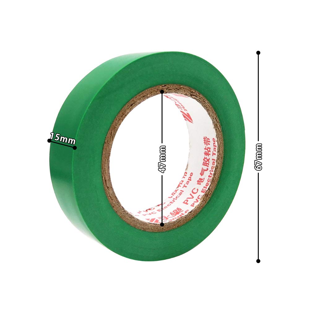 Maveek – 10 rollos de cinta aislante de PVC para aislamiento eléctrico, grado industrial de alta gama, clasificación UL de 176 grados y 600 voltios,