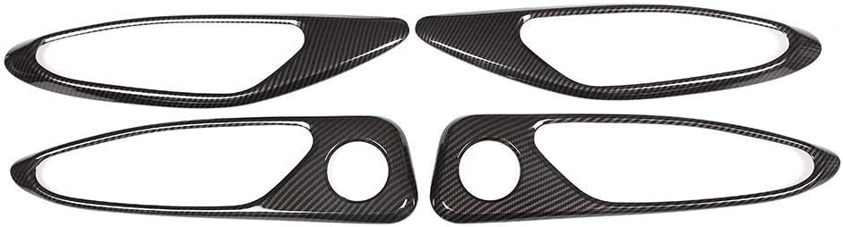YIWANG Cubierta de marco de manija de puerta interior de automóvil ABS 4 piezas para Alfa Romeo Giulia 2016-2020 Accesorios de automóvil (fibra de