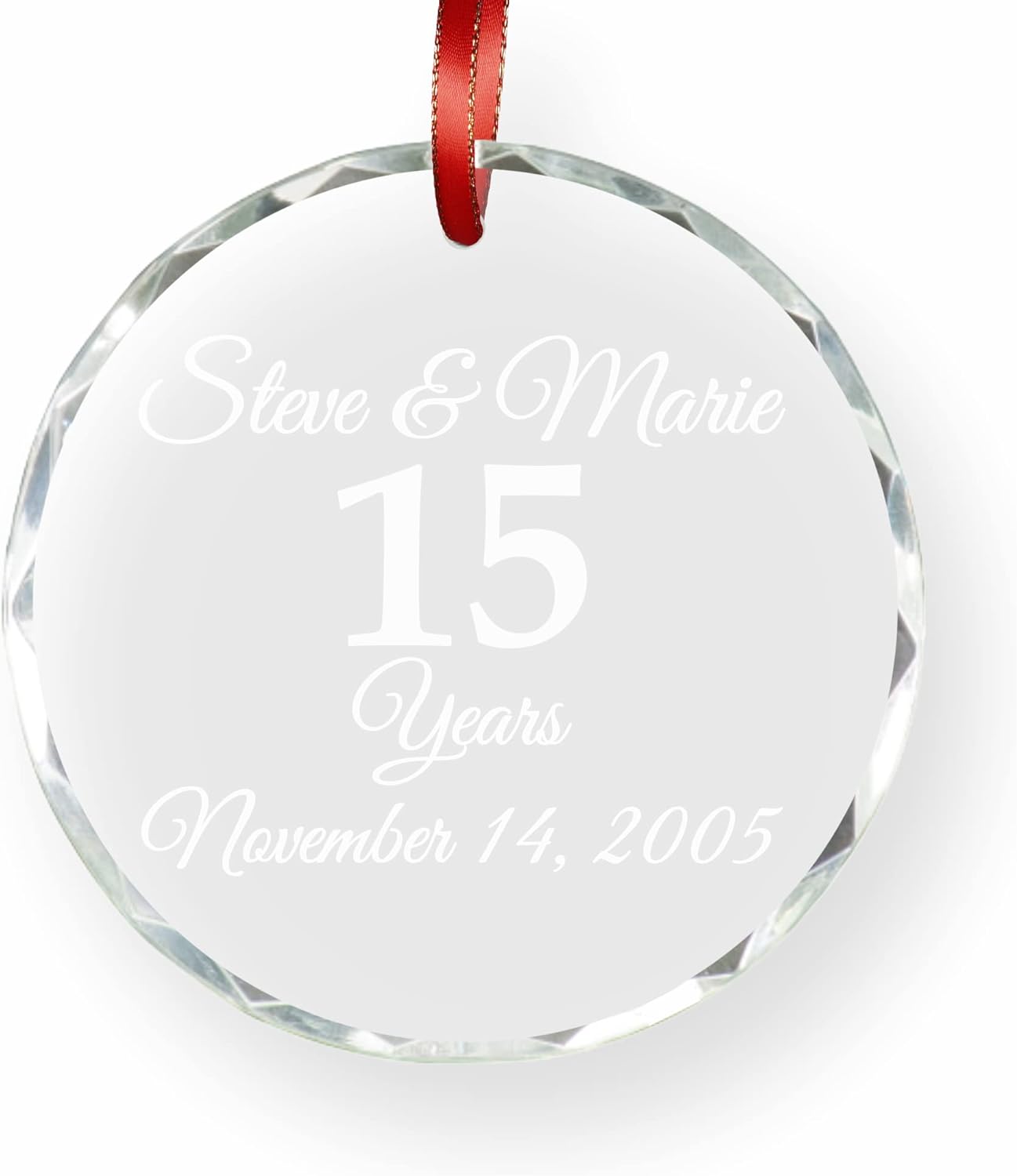 Adornos de Navidad personalizados decoración de Navidad, adorno de cristal de cristal, adorno de Navidad de año de boda, decoración personalizada de