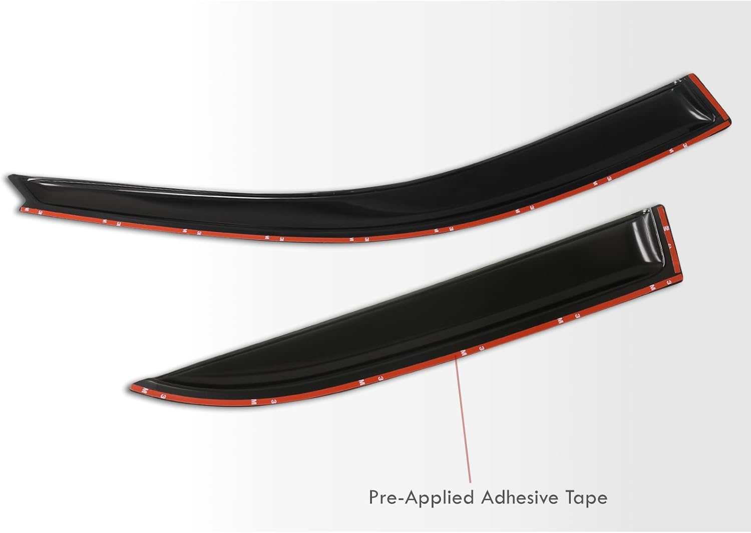 AJP Distributors 4 piezas de visera lateral con cinta adhesiva para ventana lateral, protector de lluvia, protector de ventilación para deflector de