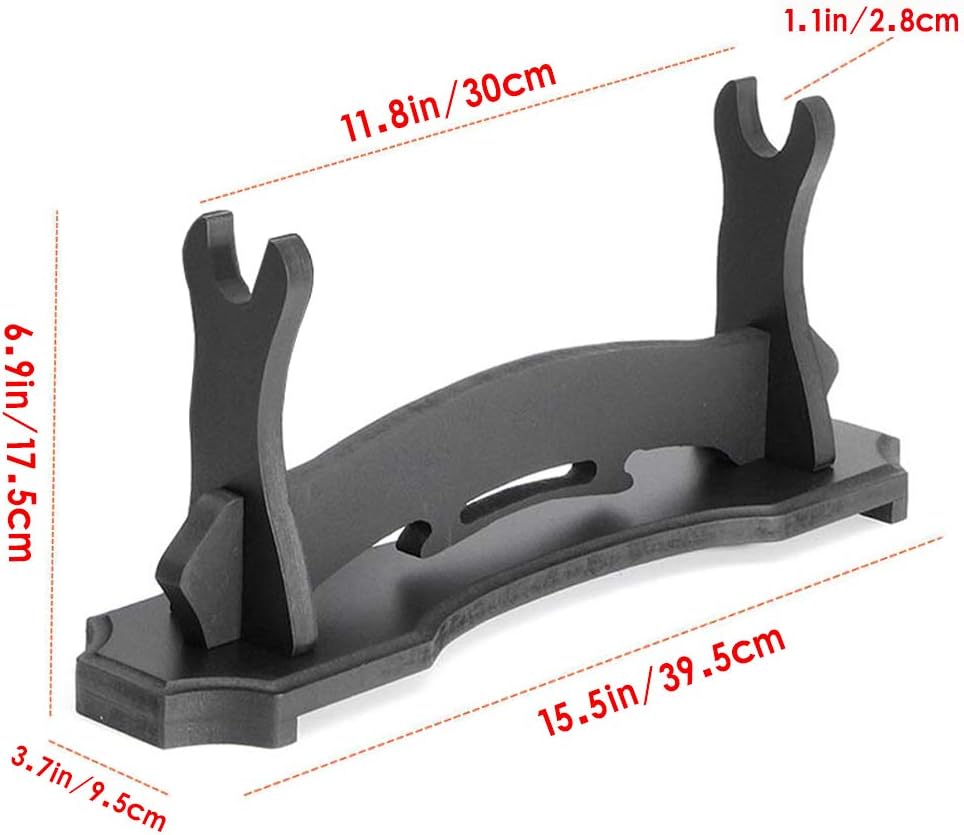 BiJun Soporte de espada Katana, soporte de pared de espada de madera negra, soporte de pared de espada de gladiador, soporte de pared para espada