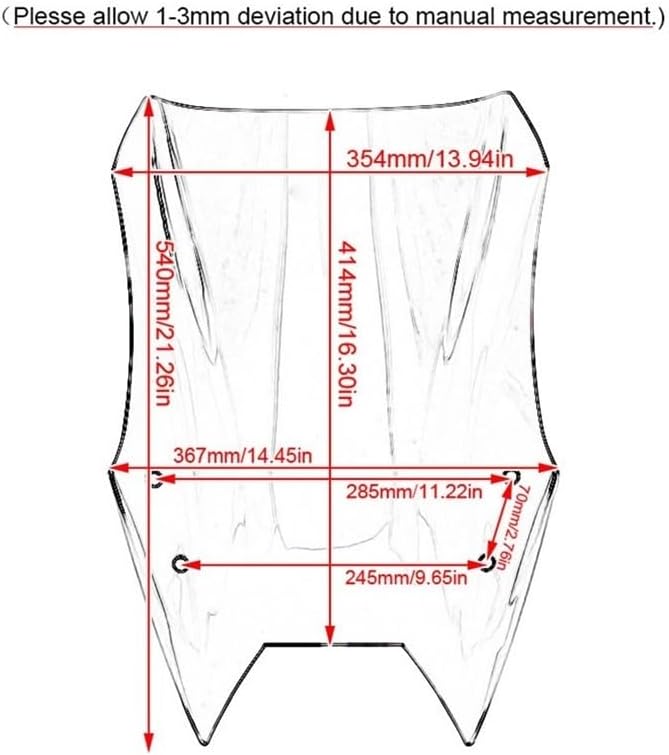 Compatible con Suzuki V-Strom DL650 XT 650XT Adventure 2017-2023 Parabrisas ADV Wind Shield Protector de pantalla (Color Humo Claro)