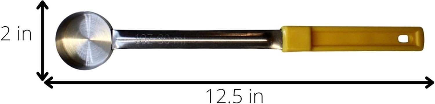 Habanerofire Cuchara de acero inoxidable sólido de 1 onza para medir y servir cucharas para servir de grado comercial (paquete de 12)