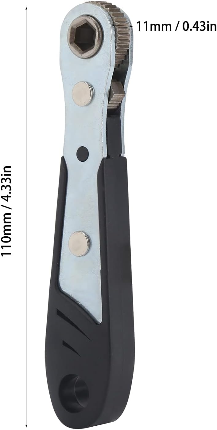 FTVOGUE Llave de trinquete, mini llave de trinquete, llave de casquillo hexagonal de 14 pulgadas, herramienta de destornillador, adecuada para