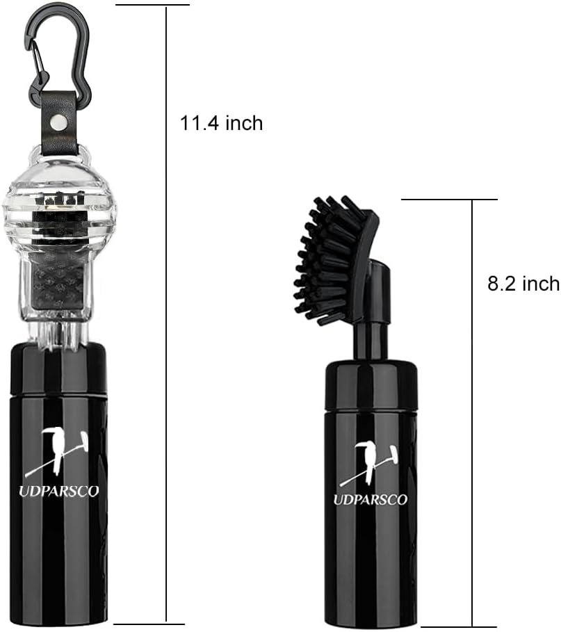 UDPARSCO Limpiador de palos de golf con cerdas de nailon, kit de limpieza para palos de golf, bomba de dedo antifugas con pulverizador con cepillo
