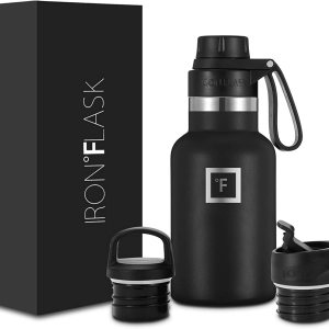 IRON FLASK – Botella de agua deportiva de 12 onzas, 16, 20, 24, 32, y 64 onzas, 3 tapas (tapa de boquilla), acero inoxidable aislado al vacío, frío, IRON FLASK – Botella de agua deportiva de 12 onzas, 16, 20, 24, 32, y 64 onzas, 3 tapas (tapa de boquilla), acero inoxidable aislado al vacío, frío,