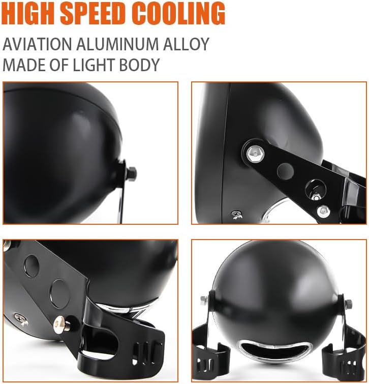 vosicky 5 34 pulgadas 5.75 pulgadas faros delanteros para Harley Davidson, Color Negro.