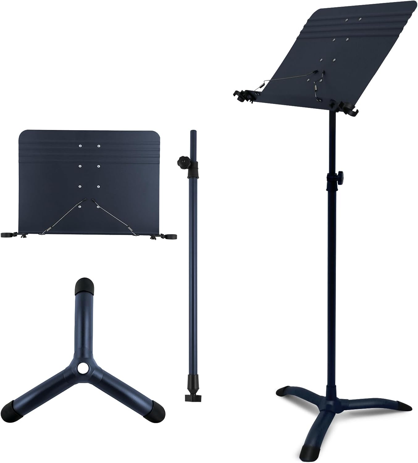 RANMING Soporte de música, soporte plegable de doble uso para partituras y soporte para libro de escritorio, soporte profesional portátil para