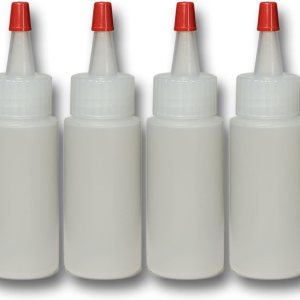 Paquete de 4 mini botellas de 1 onza  LDPE translúcido de grado alimenticio sin BPA con tapa Yorker para artes, manualidades, pegamento, glaseado, Paquete de 4 mini botellas de 1 onza  LDPE translúcido de grado alimenticio sin BPA con tapa Yorker para artes, manualidades, pegamento, glaseado,