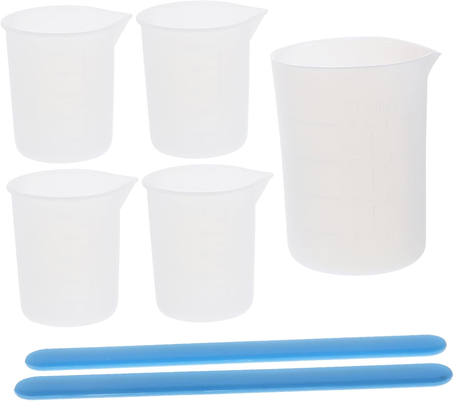SEWACC 5 Sets molde de para resina Silicone Measuring Cup Resin Mold epoxy Mixing Cup handicrafts Making Tool Paint Mixing Cup Stirring Rod