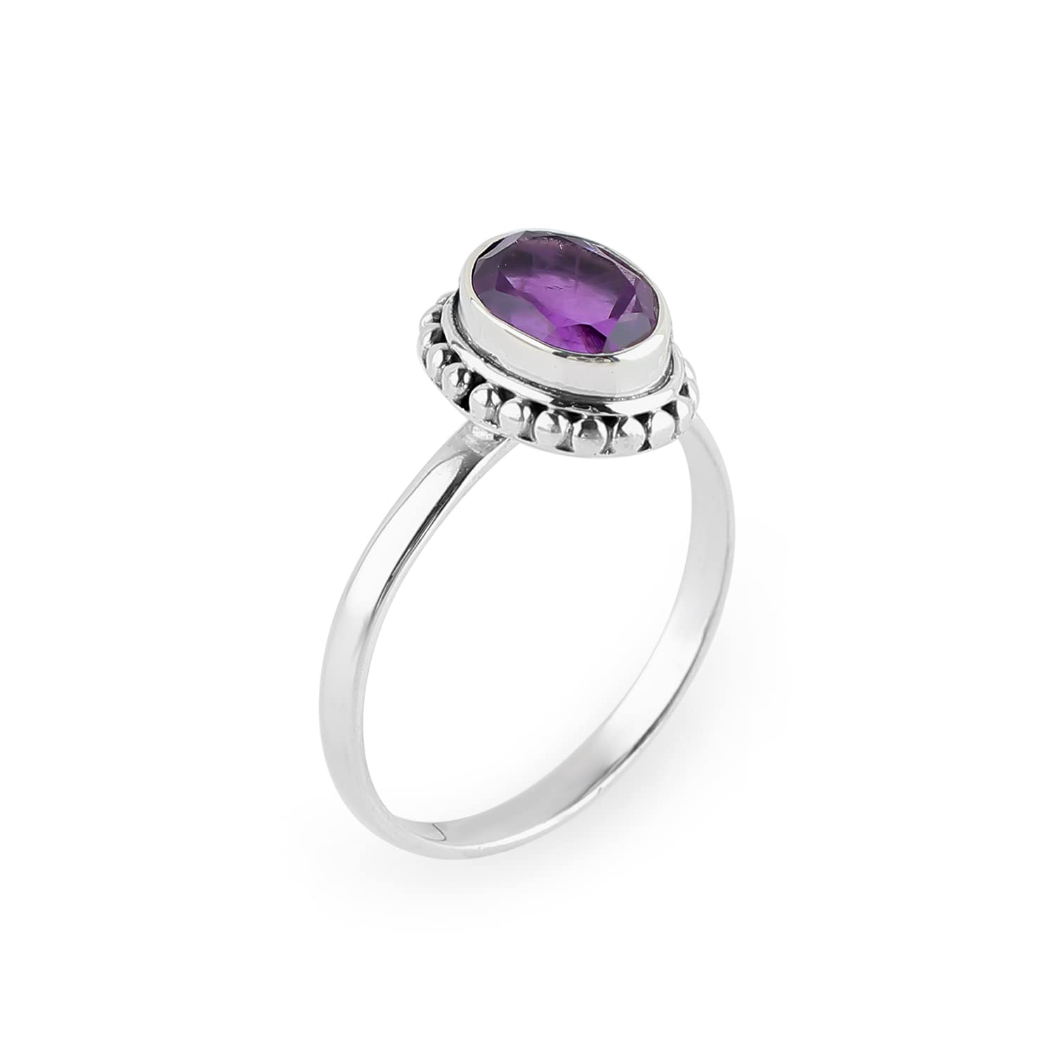 925 Sterling Silver Natural Amethyst Gemstone Ring, Handmade Fashion Ring, Energy Healing Crystals, Birthday, Bohemian Jewelry, Promise- Victorian-