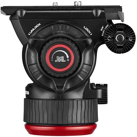 Manfrotto Cabezal de video fluido 504X con trípode doble, kit con trípode de aluminio y cabezal de video, pierna doble con esparcidor de tierra,