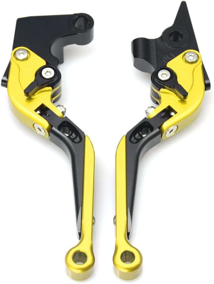 Palanca de embrague de freno de mano de aluminio plegable y extensible ajustable para Yamaha MT-09 2014-2023 (dorado, MT-09 2021-2023)