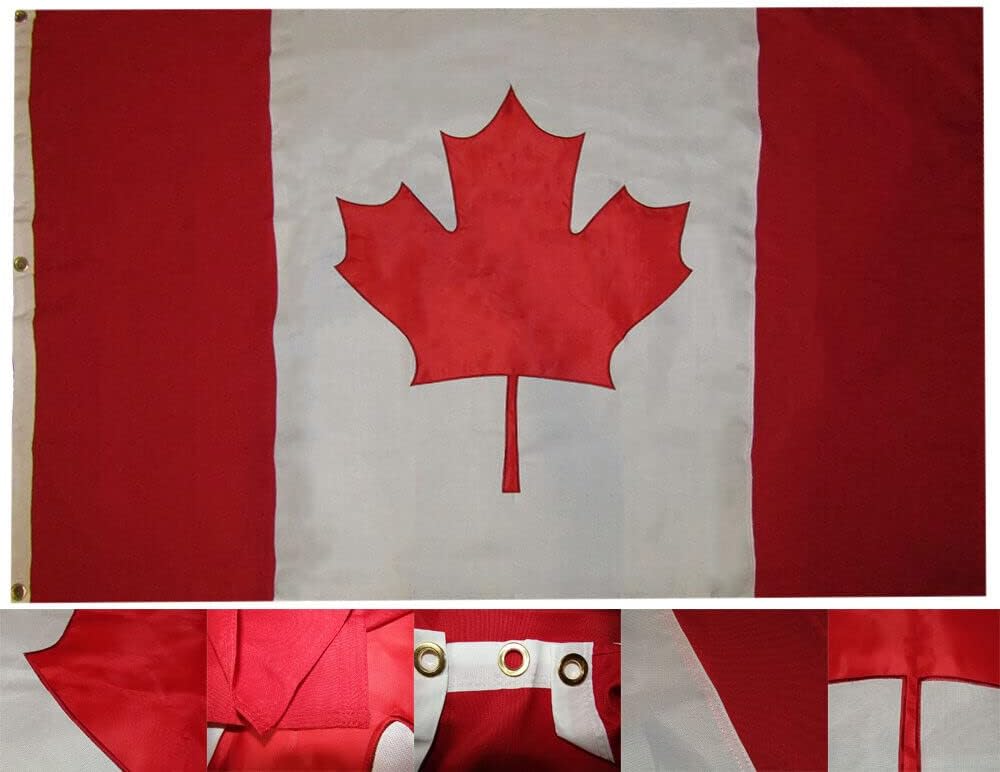 Premium 4×6 Canada Country 4’x6′ Nylon Embroidered 600D Flag 3 Grommets