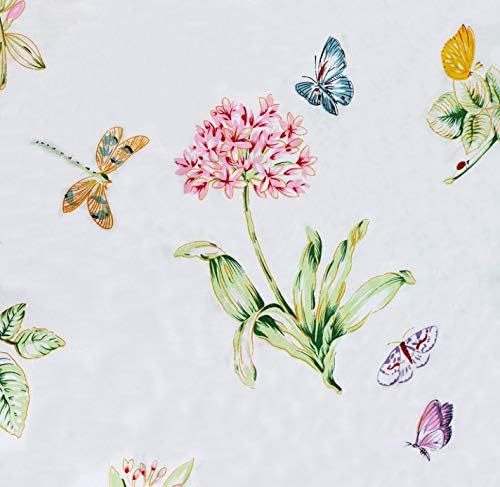 Juego de sábanas florales blancas tamaño Queen, 100% algodón, 600 hilos, diseño floral desgastado con estampado de mariposas, bolsillo profundo,