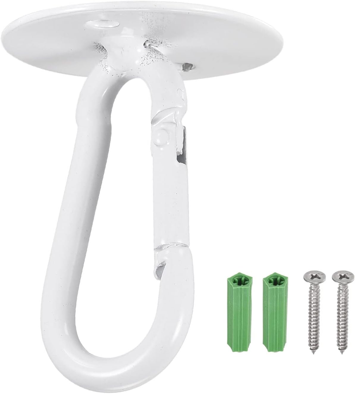 YOKIVE 3 ganchos para colgar en el techo, gancho a presión con placa redonda para colgar plantas, ideal para oficina, hogar, uso diario (blanco, 1.6