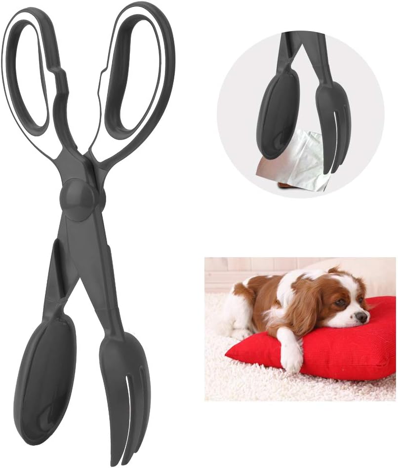 Paca para mascotas, pinzas para caca, diseño duradero con tres colores brillantes para perros para limpiar perros (negro)
