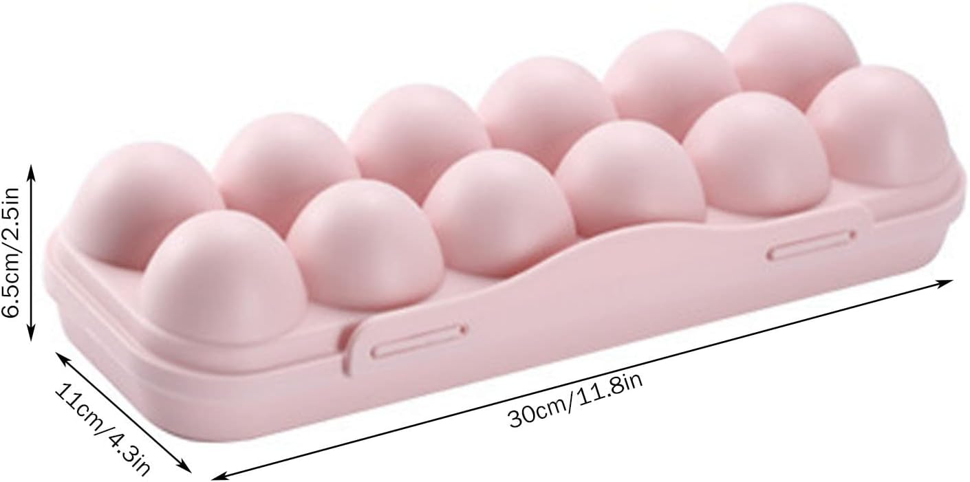 Contenedor de huevos para refrigerador con tapas, apilable, caja de huevos de gran capacidad, estuche de almacenamiento de huevos de plástico