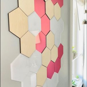 Azulejos hexagonales únicos para paneles de pared (1 pie cuadrado de acrílico blanco brillante de 18 pulgadas), fácil instalación para diseño Azulejos hexagonales únicos para paneles de pared (1 pie cuadrado de acrílico blanco brillante de 18 pulgadas), fácil instalación para diseño