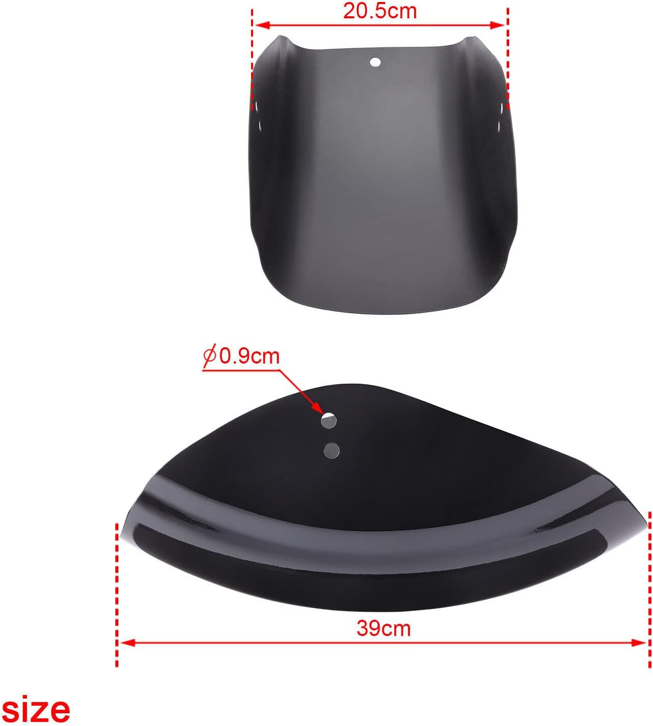 Guardabarros corto trasero de motocicleta de 7 pulgadas para Harley Sportster XL883 XL1200 1986-2023 (negro brillante – guardabarros de plástico ABS)