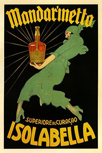 16 x 20 pulgadas moda dama mandarinetto isolabella licor Italia Italia bebida italiana Vintage Poster Repro en papel mate