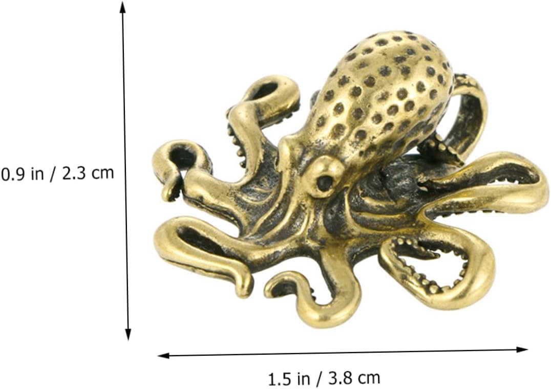 BESTOYARD 3pcs Brass Octopus Mini Octopus Figurines Indoor Toys Feng Shui Aniaml Statue Octopus Figure Retro Octopus Ornament Vintage Ornaments Fish