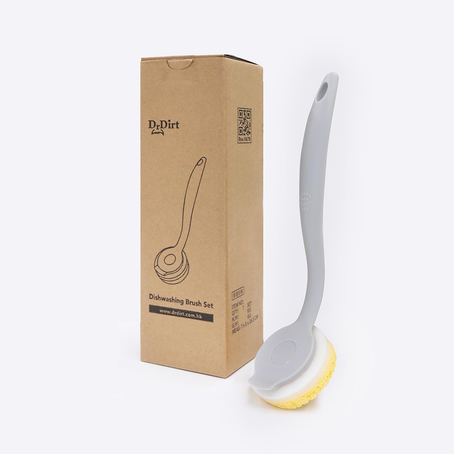 DrDirt Esponja de cocina con asa, 2 esponjas redondas de pulpa de madera y 1 esponja de limpieza redonda para fregar, antiarañazos, uso multiusos