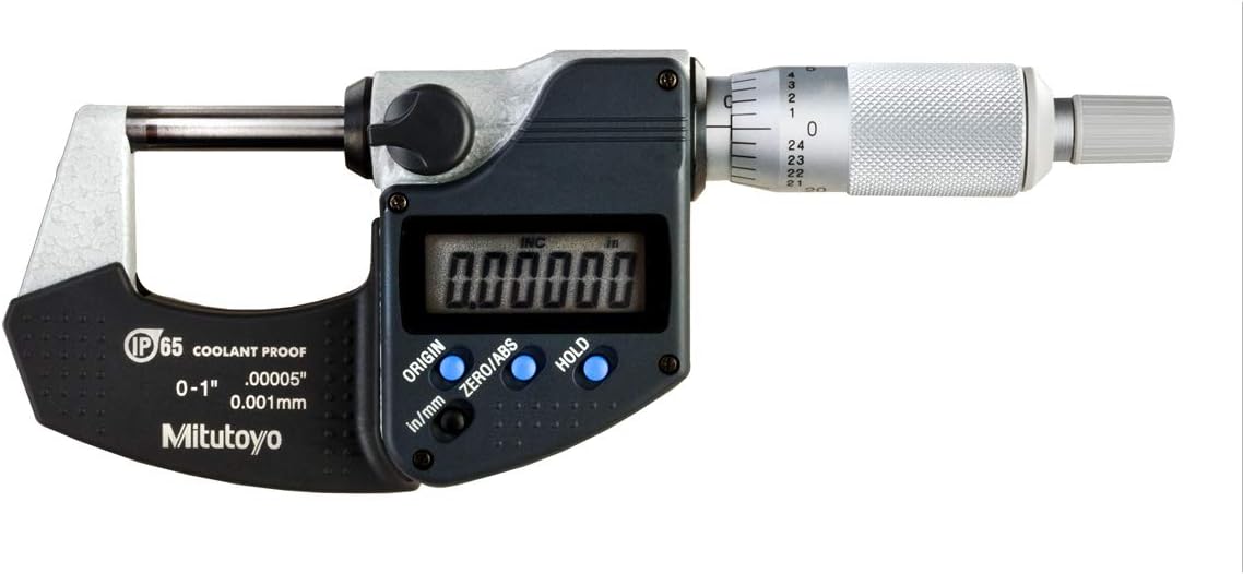 AmScope SM-1BSX-64S Microscopio profesional de zoom estéreo binocular, blanco y micrómetro digital Mitutoyo 293-340-30, pulgadasmétrico, parada de