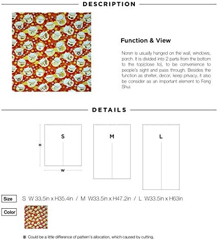 SVY Tapiz japonés Noren para puerta con patrón de gato de la fortuna, 100% algodón flameado para decoración de cocina y baño, tamaño grande