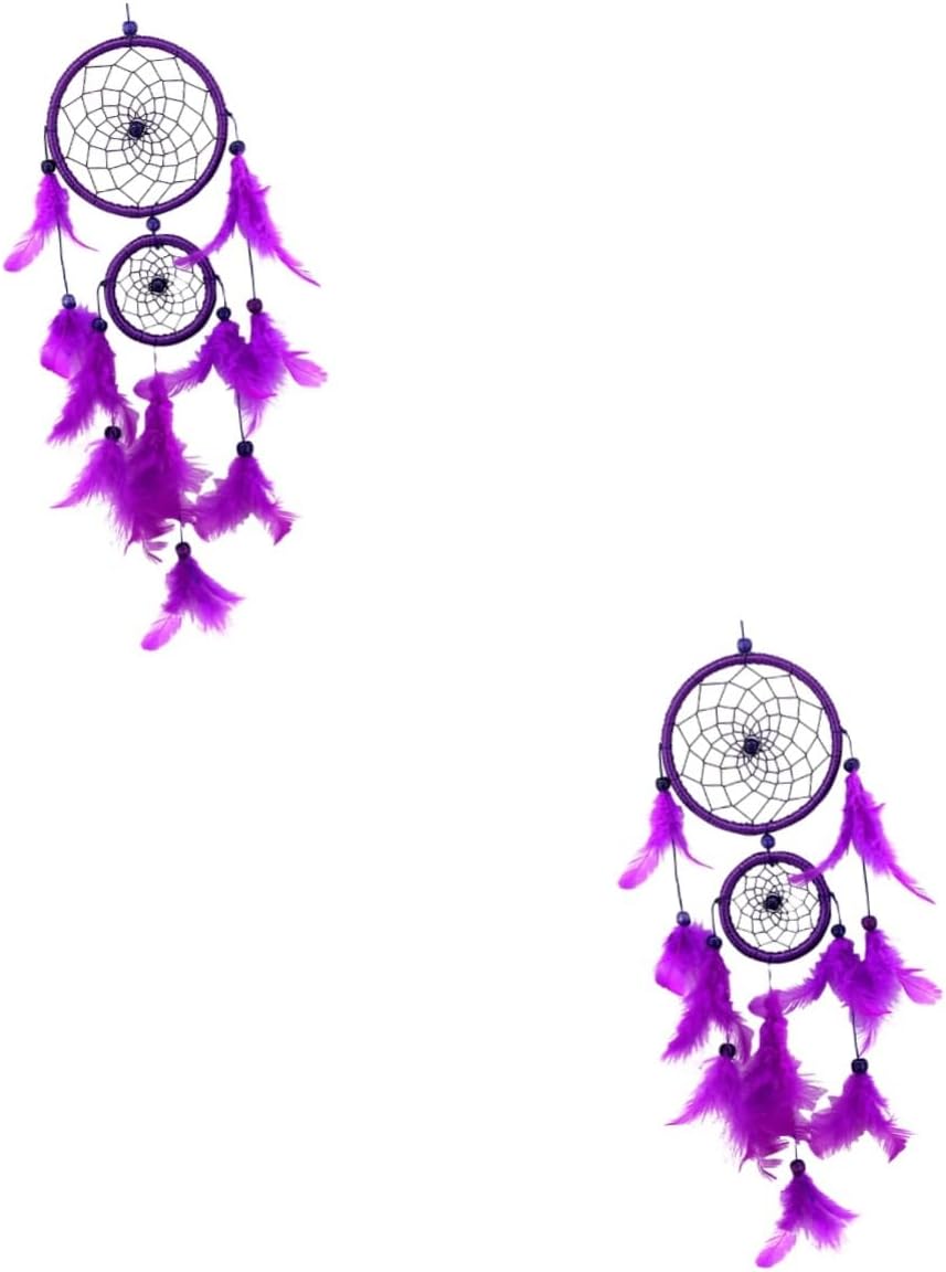 Garneck Atrapasueños 2 piezas de decoración colgante para el hogar, decoración colgante para el hogar, decoración morada, adorno colgante de