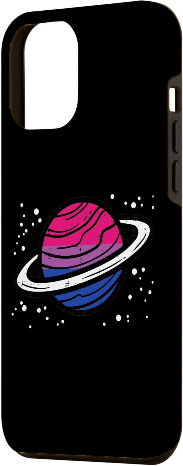 Funda para iPhone 14 Pro Max Bisexual Planet Saturn Bi Pride Flag Lgbtq Hombres Mujeres Niños