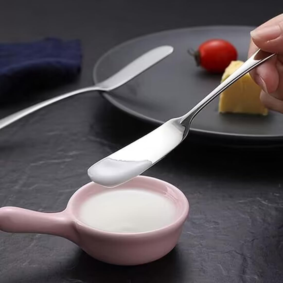 Cuchillos de mantequillaqueso, cuchillos de mesa plateados hechos de acero inoxidable 304 de grado alimenticio, esparcidores de cuchillos de queso