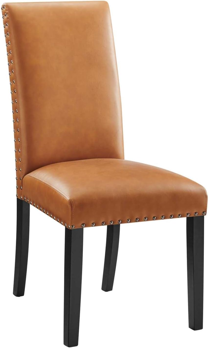 Modway Parcel Parsons – Silla de comedor tapizada de cuero vegano