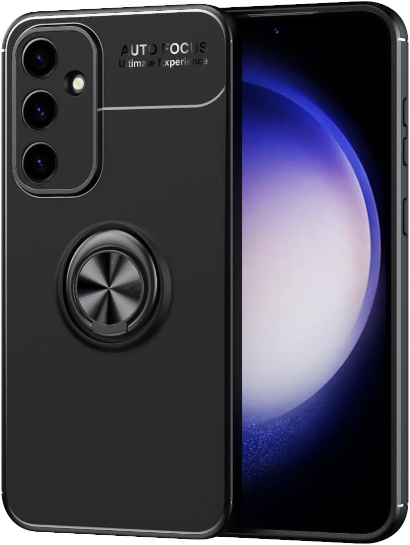 Asuwish Funda de teléfono para Samsung Galaxy S23 FE 5G con protector de pantalla de vidrio templado y soporte de anillo de soporte de TPU suave,
