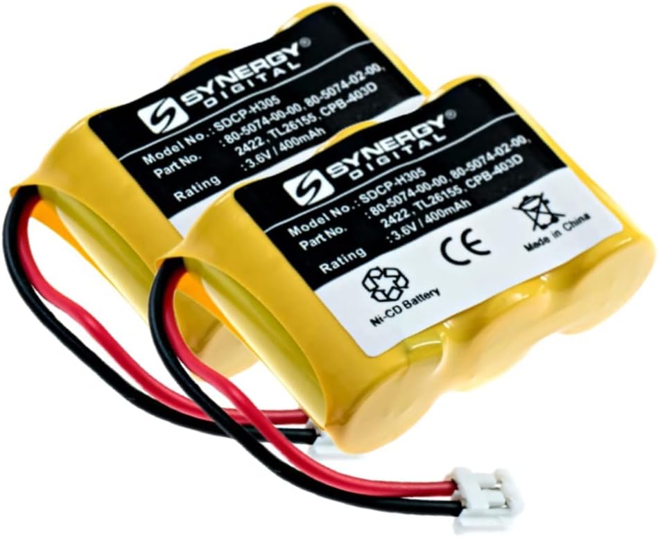Synergy Digital Baterías inalámbricas para teléfono, compatibles con AT&T-Lucent 22134X inalámbrico, (Ni-CD, 3.6V, 400 mAh), repuesto para batería