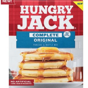 Hungry Jack Complete – Mezcla original para panqueques y waffles. Sin sabores artificiales ni conservantes. Peso neto de 16 onzas (1 libra) Hungry Jack Complete – Mezcla original para panqueques y waffles. Sin sabores artificiales ni conservantes. Peso neto de 16 onzas (1 libra)