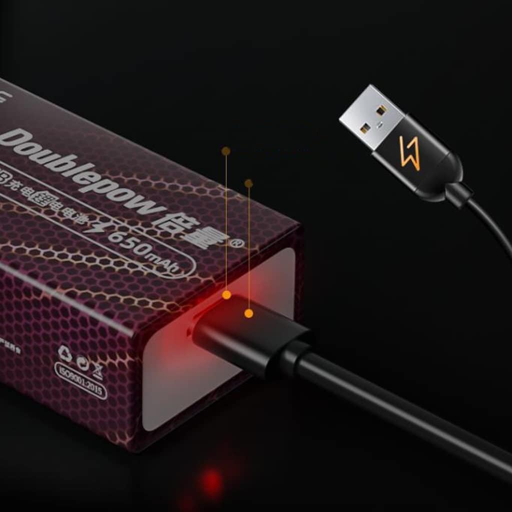 MNB Batería recargable de 9 V, batería de litio 6F22, pistola de temperatura corporal, cubeta, micrófono, multímetro, guitarra USB de nueve voltios,