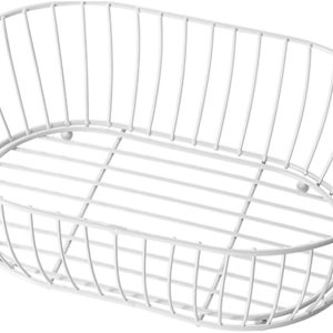 Cesta de fruta de alambre de metal, cestas de almacenamiento ovaladas grandes para pan, soporte de cesta de frutas de alambre de metal para encimera Cesta de fruta de alambre de metal, cestas de almacenamiento ovaladas grandes para pan, soporte de cesta de frutas de alambre de metal para encimera