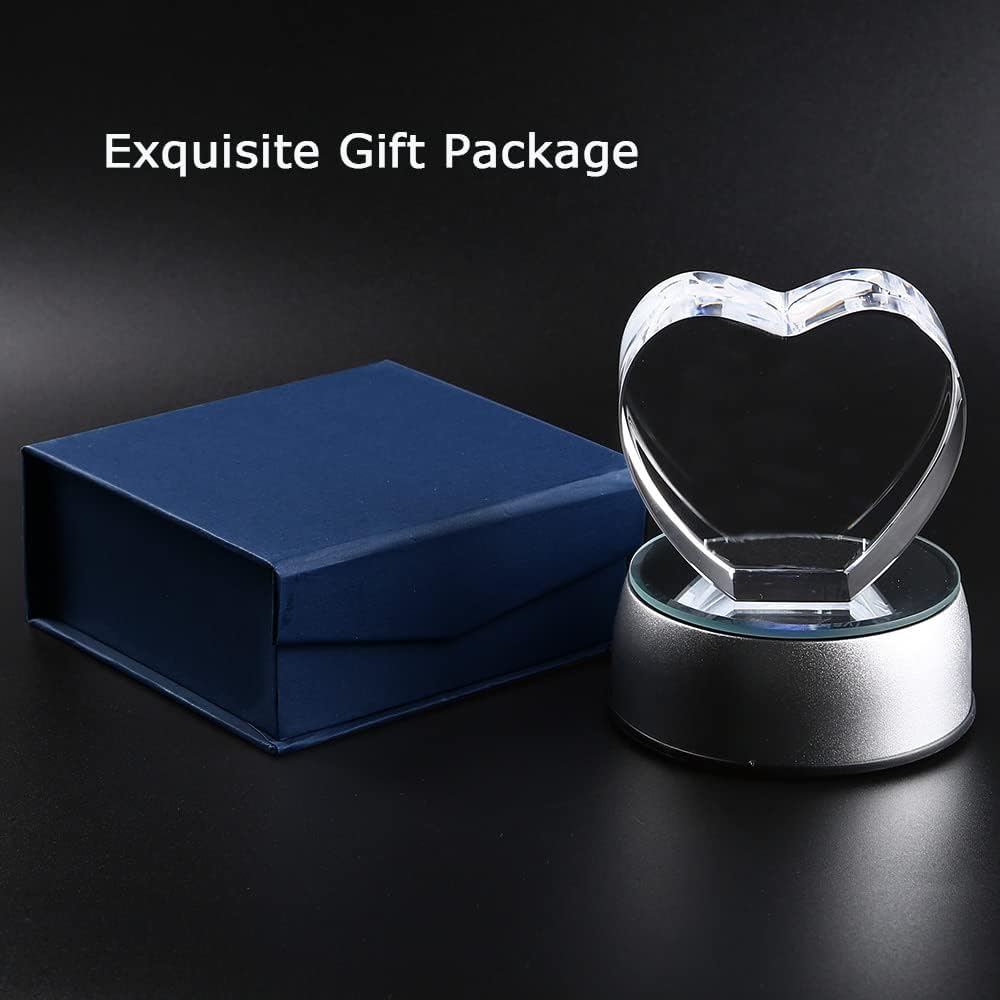 TIMETRACE Foto de cristal 3D, cristal personalizado con foto y mensaje grabados, regalos personalizados
