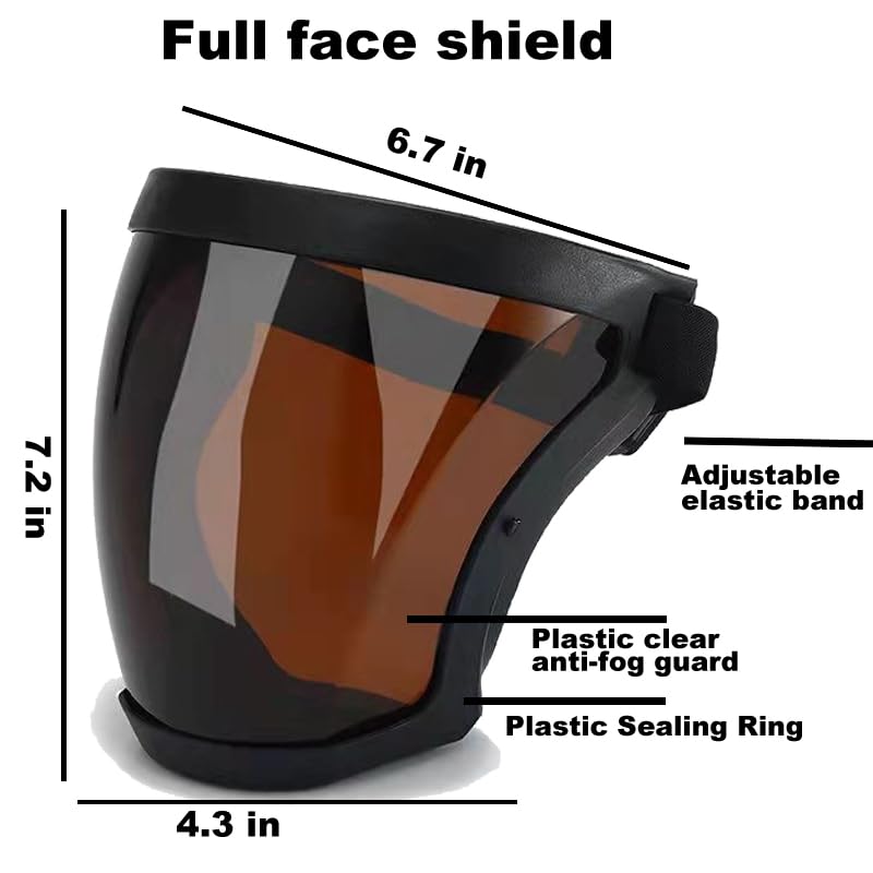 Paquete de 2 protectores faciales completos para adultos, mujeres y hombres, lavables y reutilizables, anti niebla, protector facial completo con 10