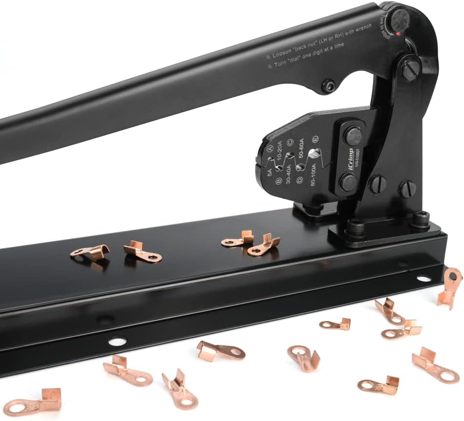 iCrimp – Tapones de batería y conectores de barril abierto, herramientas de prensado – Tipo de escritorio IWS-5100DT (5A-100A)