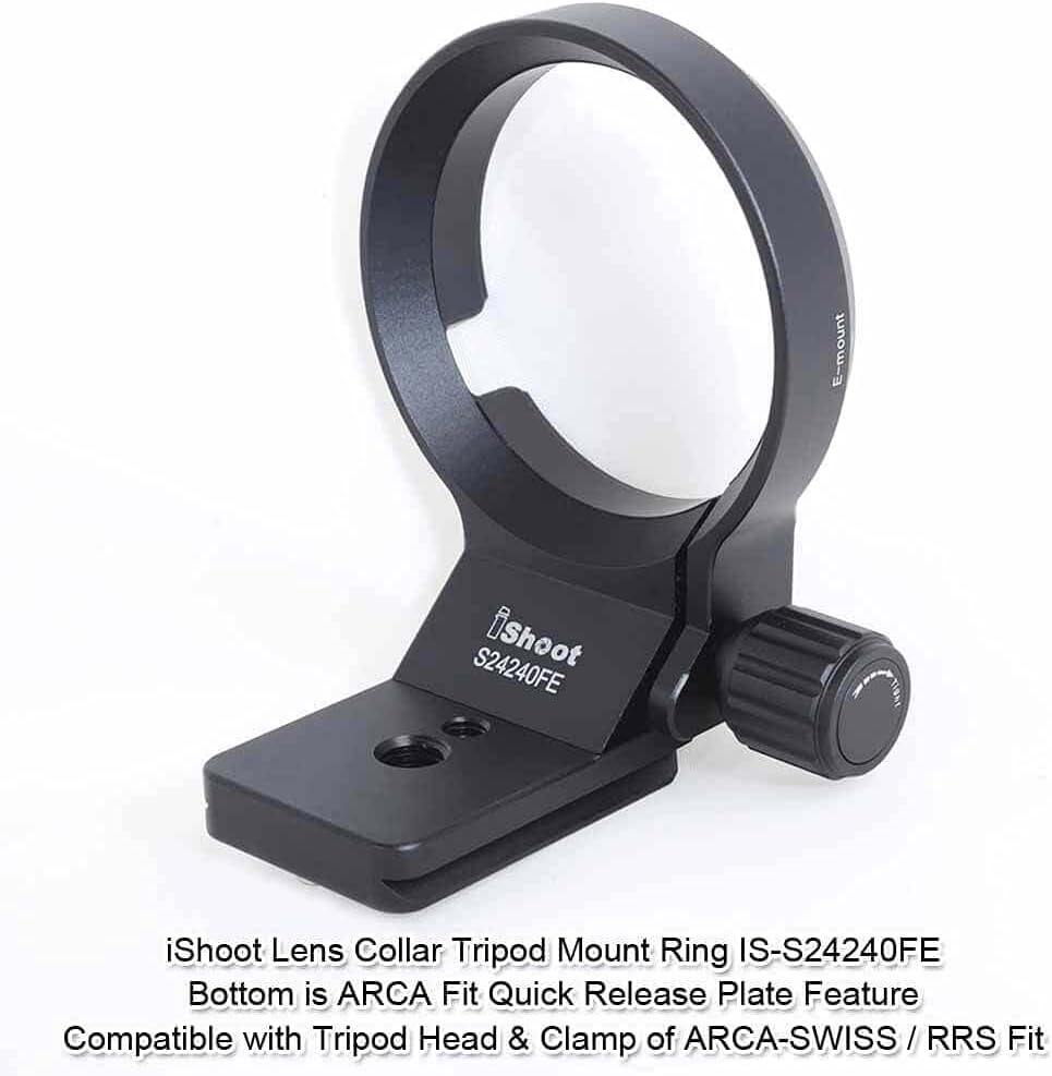 iShoot Soporte de soporte de soporte de soporte de collar de lente de anillo compatible con Sony FE 0.945-9.449 in f3.5-6.3 OSS, 0.945-2.756 in f4