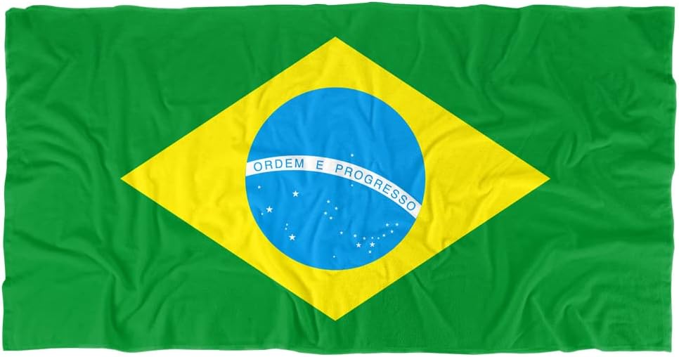 LOGOVISION Toalla de playa con bandera de Brasil, toalla de playa de 30 x 60 pulgadas